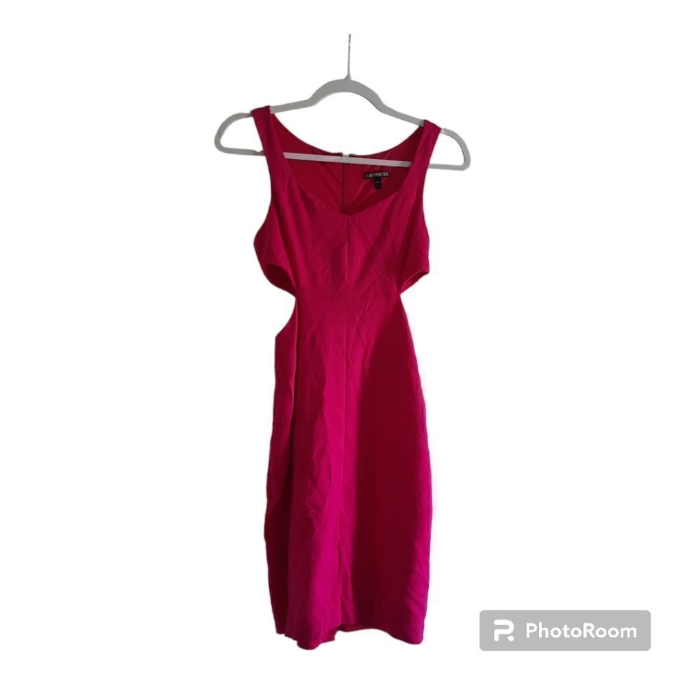 EXPRESS Pink Cut-Out Ponte Knit Sheath Dress